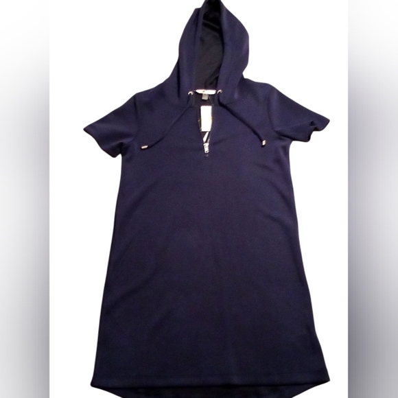 Cable & Gauge Sport - NWT Shift- Cover-Up Navy Blue Dress W/ Hood & Drawstring. - Picture 10 of 15